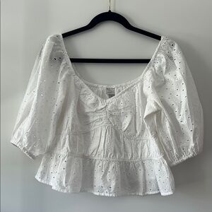 White Eyelet Women's Top